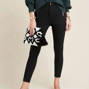 Anthropology Essential Slim Black Ponte Skinny Pants Size 8